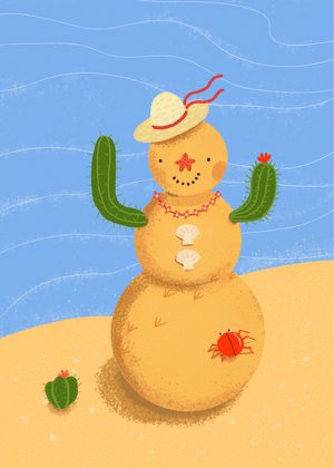 Beach Christmas Card