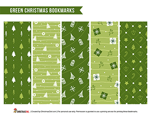 Green Christmas Bookmarks