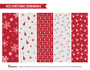Red Christmas Bookmarks