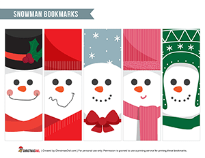 Snowman Bookmarks