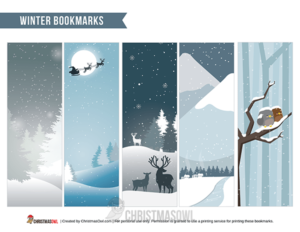 Printable Winter Bookmarks