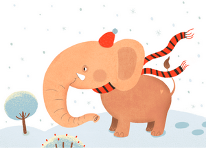 Elephant Christmas Card