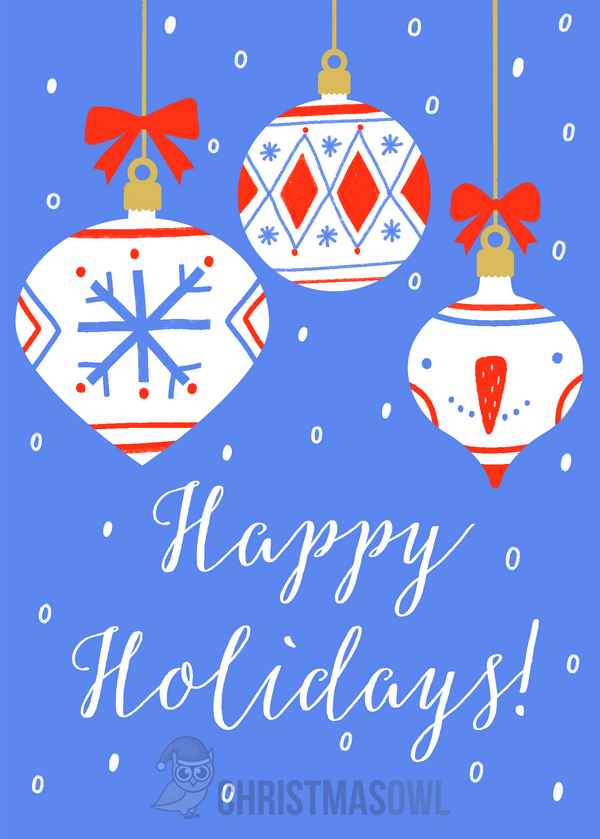 Happy Holidays Free Printable Cards