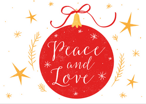 Peace and Love Christmas Card