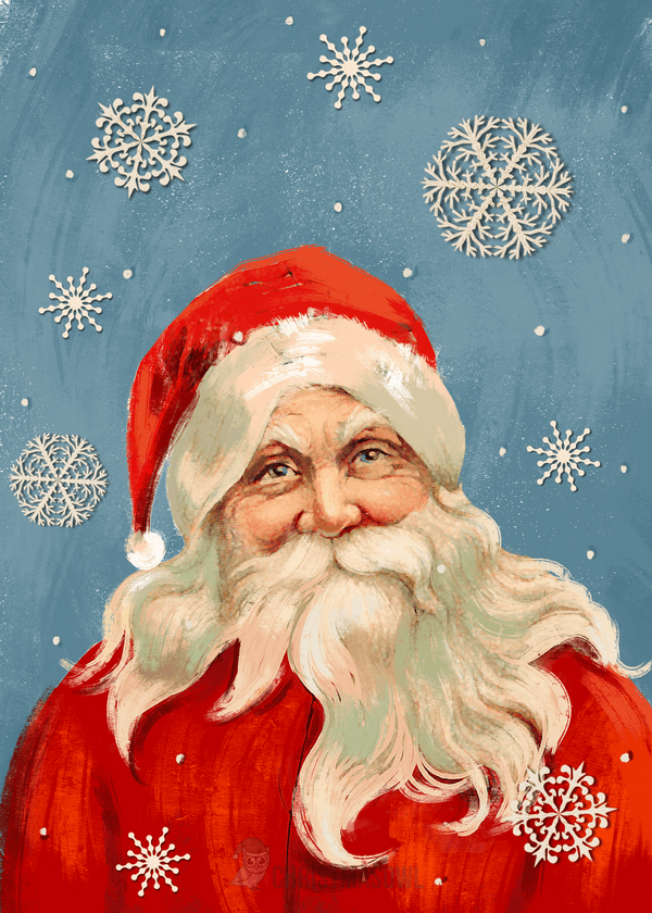 Printable Vintage Santa Christmas Card