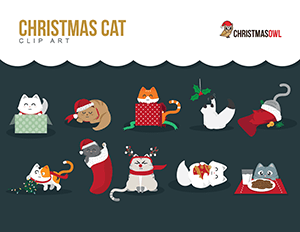 Christmas Cat Clip Art
