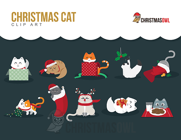 funny christmas cat clip art