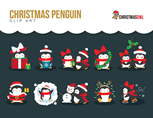 Christmas Penguin Clip Art