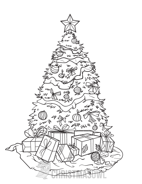 Free Christmas Tree Coloring Page