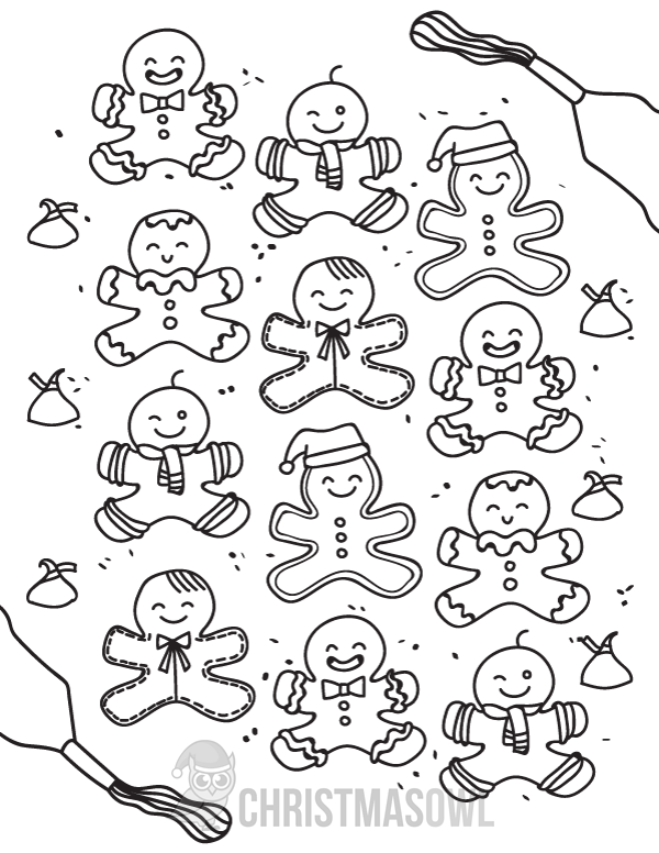 gingerbread cookies coloring pages