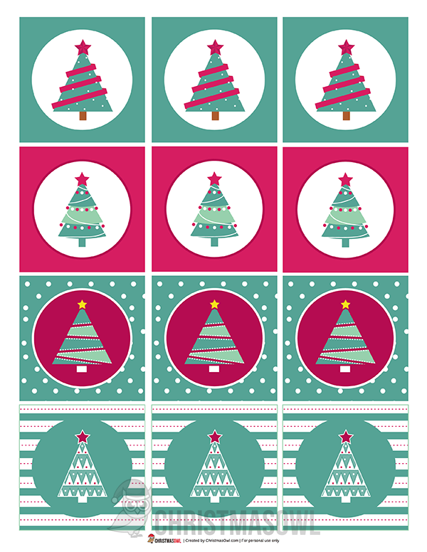 Printable Christmas Tree Cupcake Toppers
