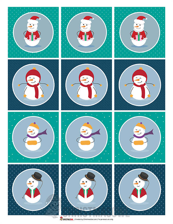Snowman Cupcake Toppers