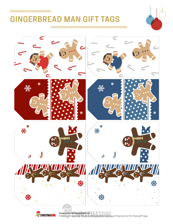 Gingerbread Man Gift Tags