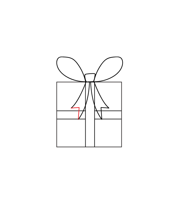 How to Draw a Christmas Gift - Step 10