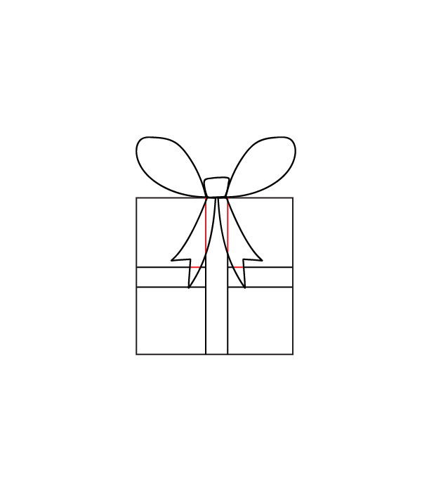How to Draw a Christmas Gift - Step 11