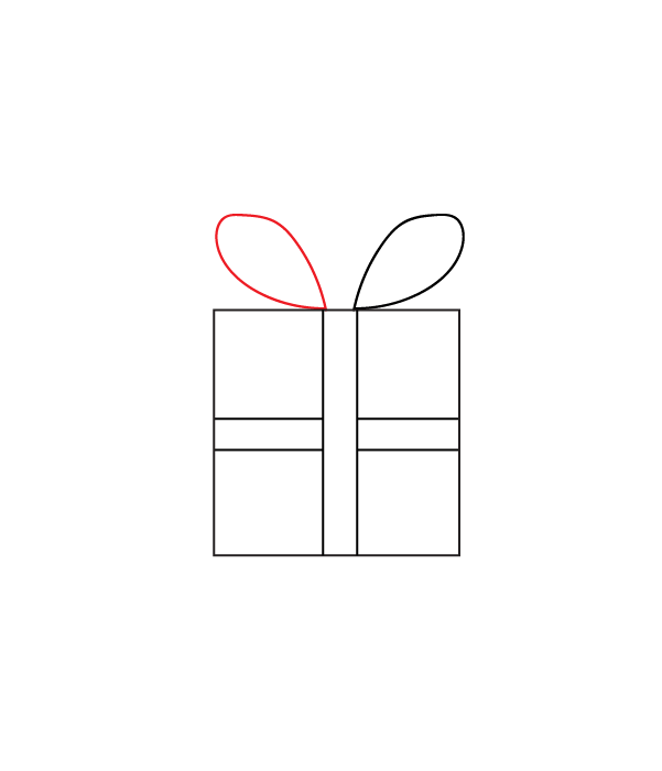 How to Draw a Christmas Gift - Step 5