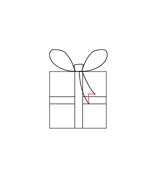 How to Draw a Christmas Gift Step by Step