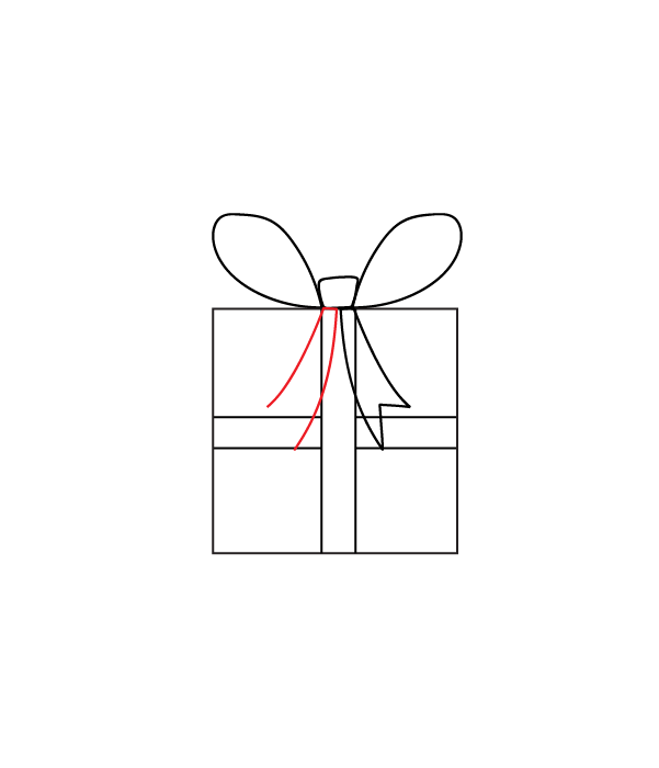 How to Draw a Christmas Gift - Step 9