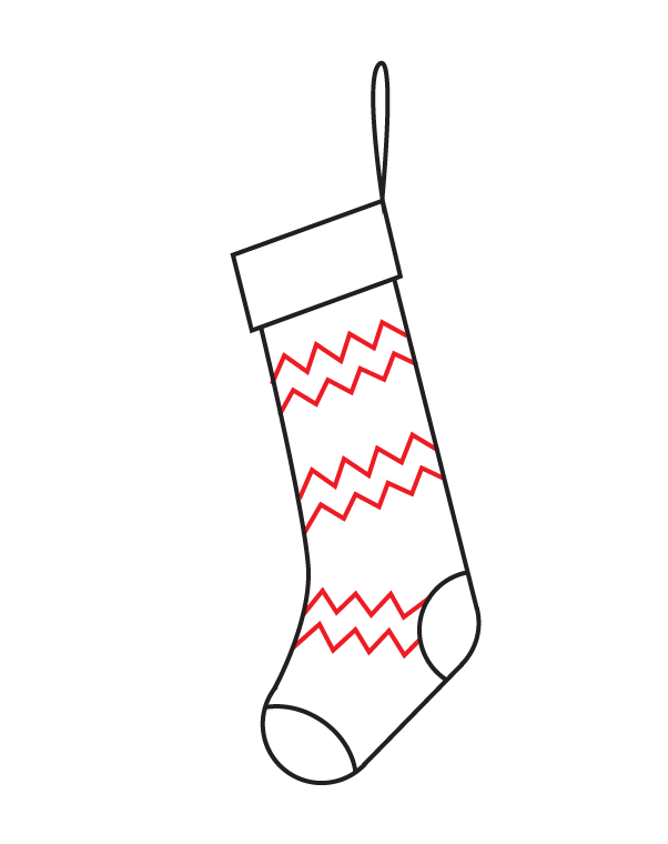 How to Draw a Christmas Stocking - Step 10