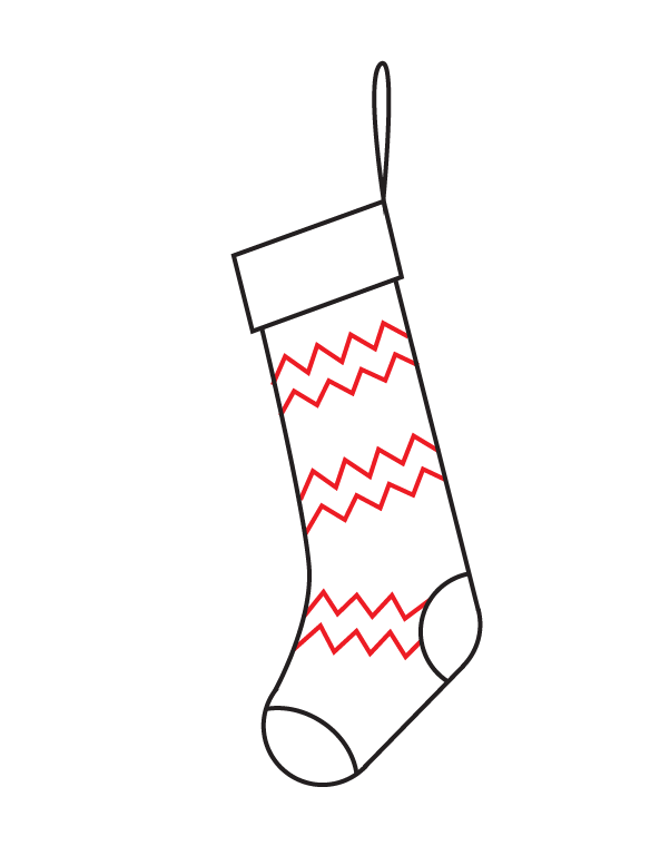 How to Draw a Christmas Stocking Step by Step