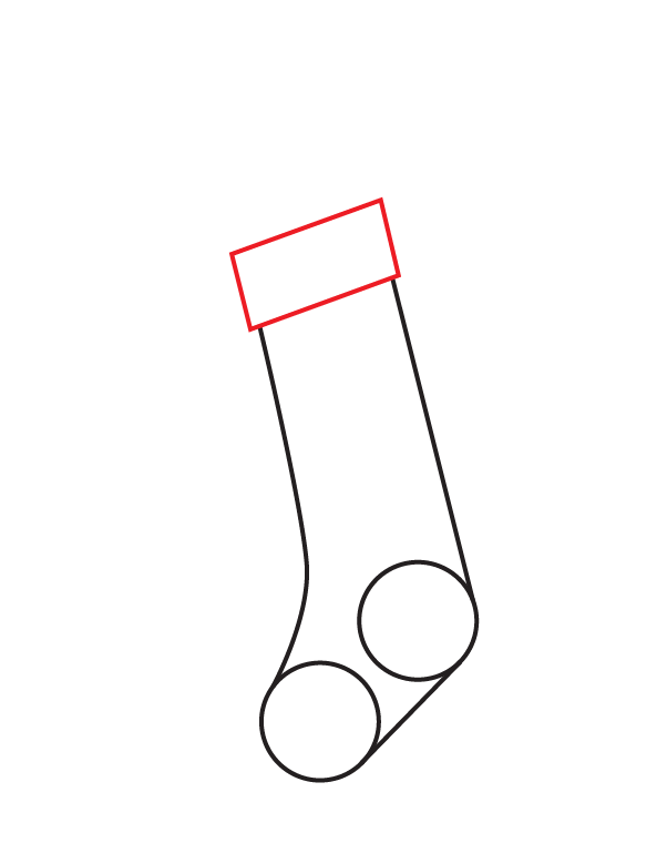 How to Draw a Christmas Stocking - Step 6