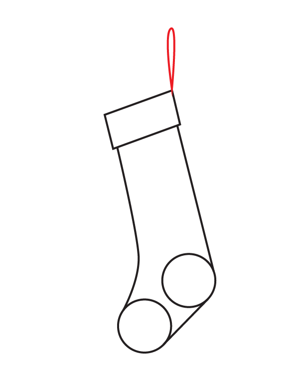 How to Draw a Christmas Stocking - Step 7