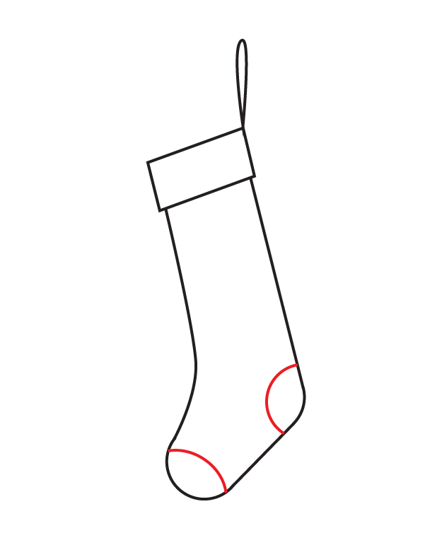 How to Draw a Christmas Stocking - Step 9