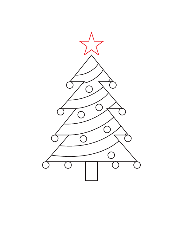 How to Draw a Christmas Tree - Step 6