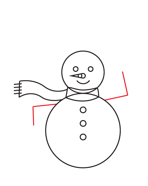 How to Draw a Snowman - Step 12