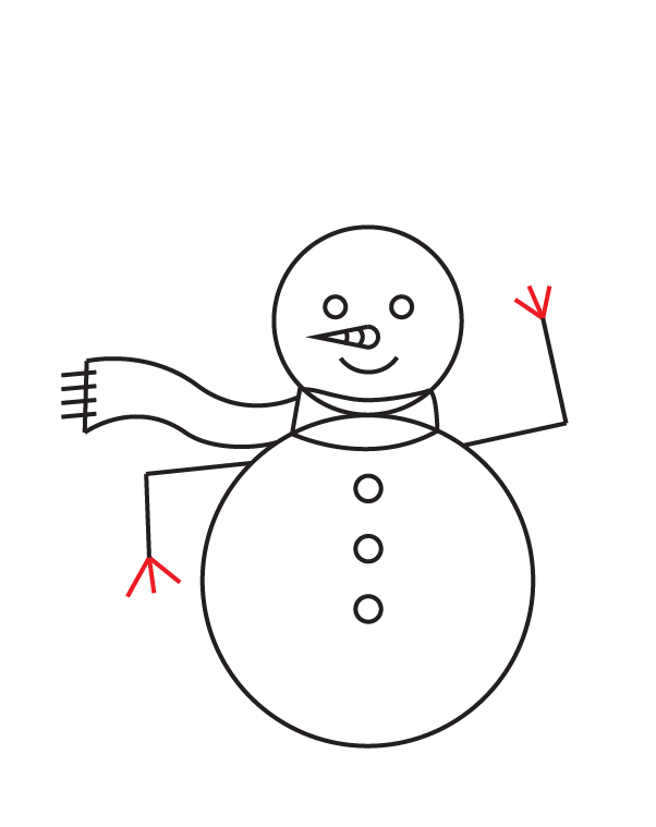 How to Draw a Snowman - Step 13