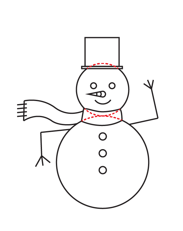 How to Draw a Snowman - Step 16