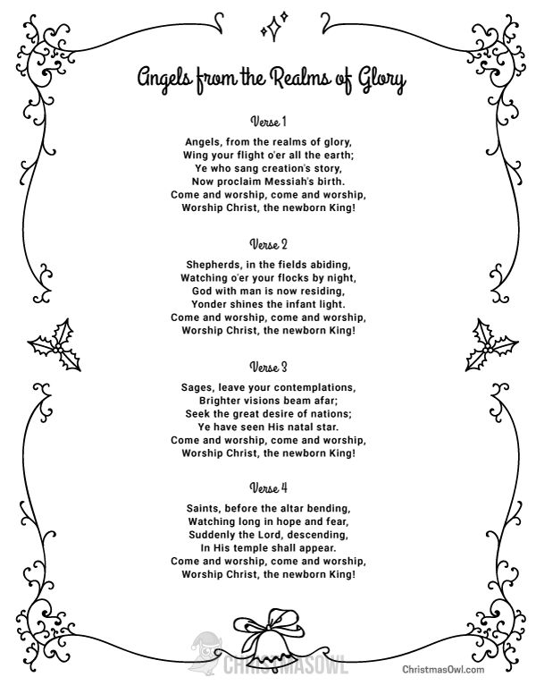 Angels from the Realms of Glory Lyrics