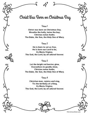 Christ Was Born on Christmas Day Lyrics