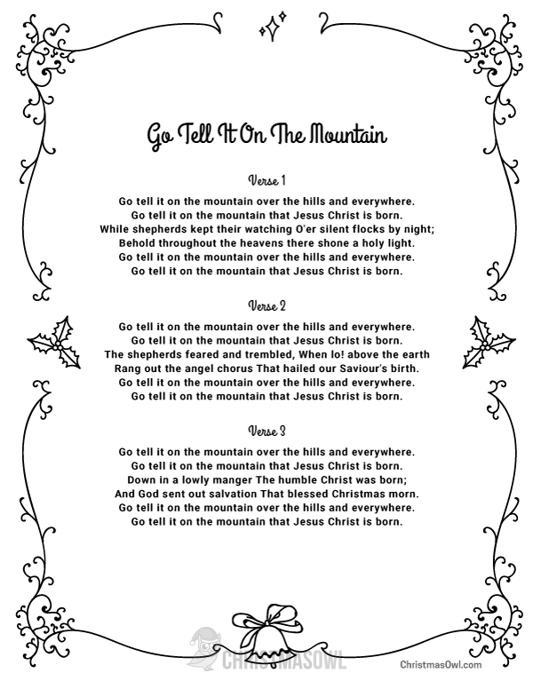 free-printable-lyrics-for-go-tell-it-on-the-mountain