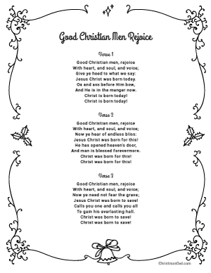 Printable Christmas Carol Lyrics | Page 2