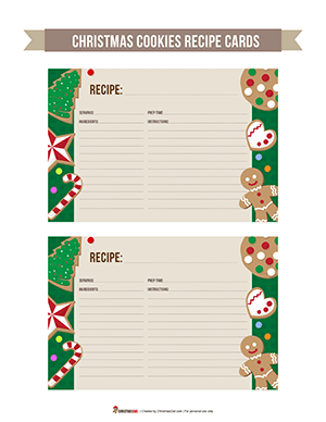 Christmas Cookie Recipe Cards
